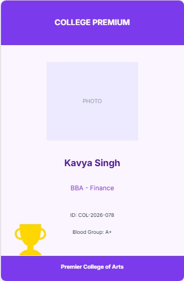 College Premium ID Card Template