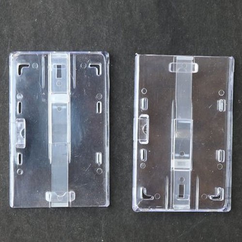 Glass ID Card Holder with Pull-Out Plastic Strip