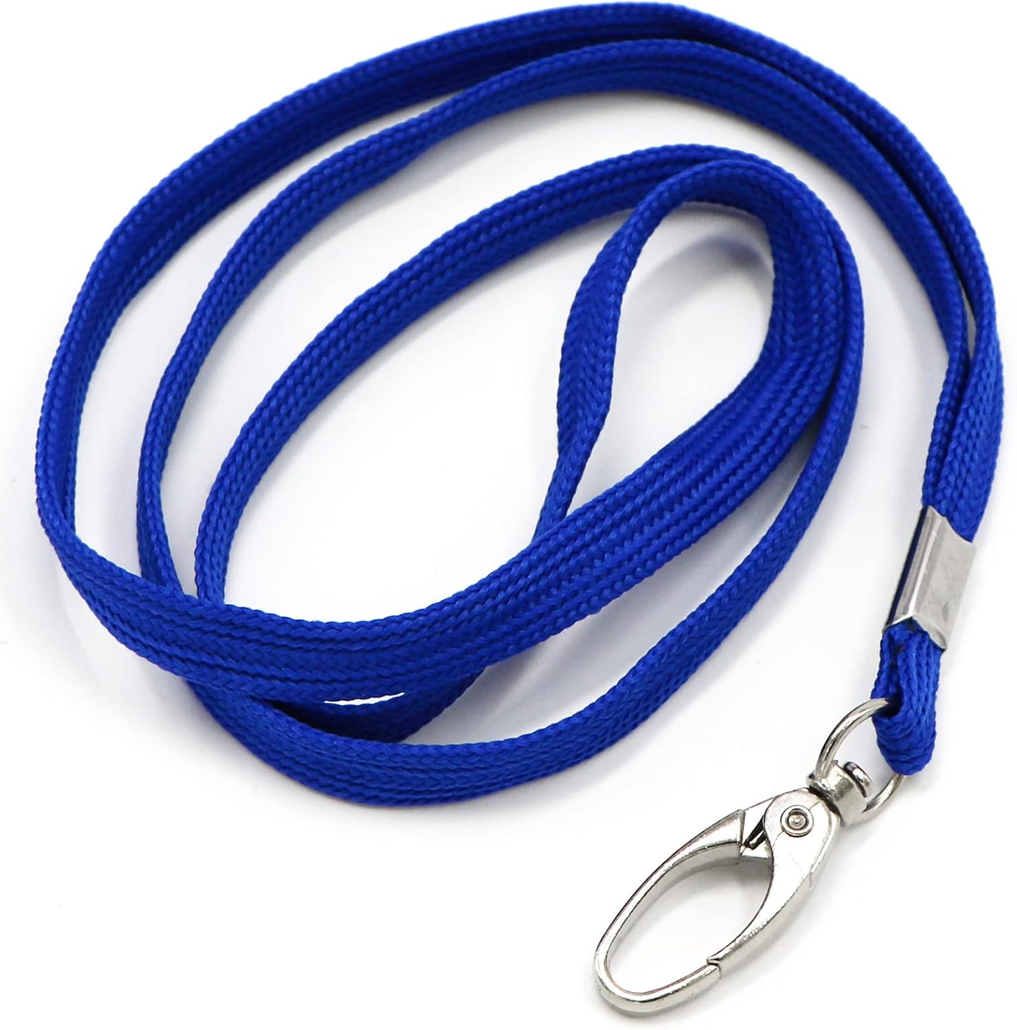 Royal Blue Lanyard with Fish Hook — 3/8" Bulk 100 Pack for ID Badges